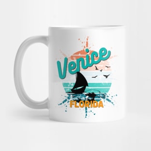 Venice Beach  Florida Retro Exploding Sunset Mug